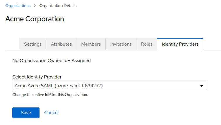 Keycloak Phase Two Organizations IDP Association